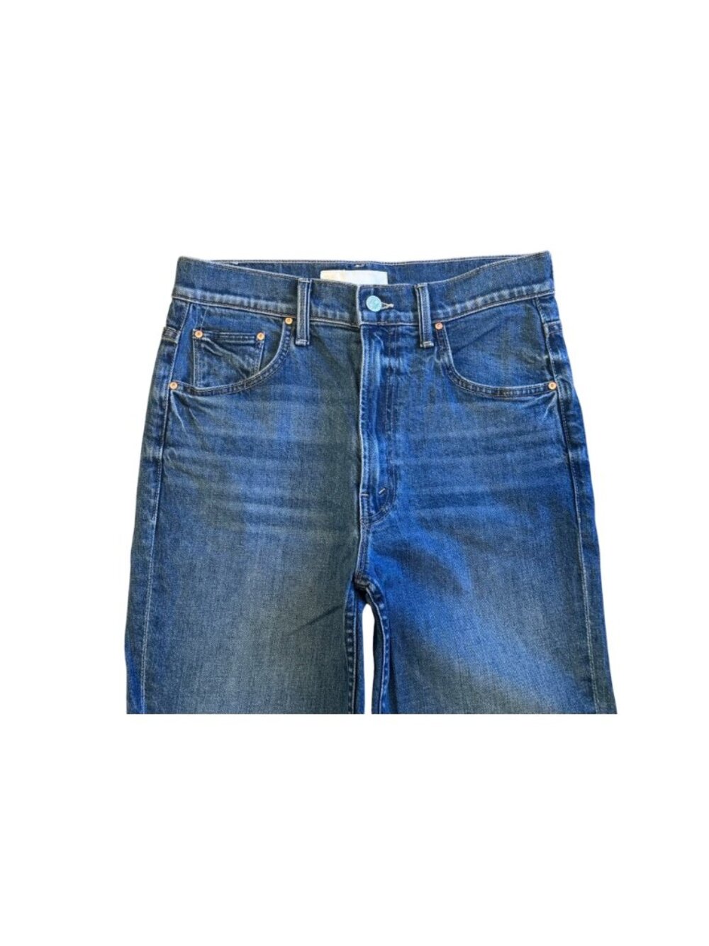 MOTHER The Scooter High Rise Ankle Bootcut Jeans It's A Small World Size 27 - Picture 10 of 16